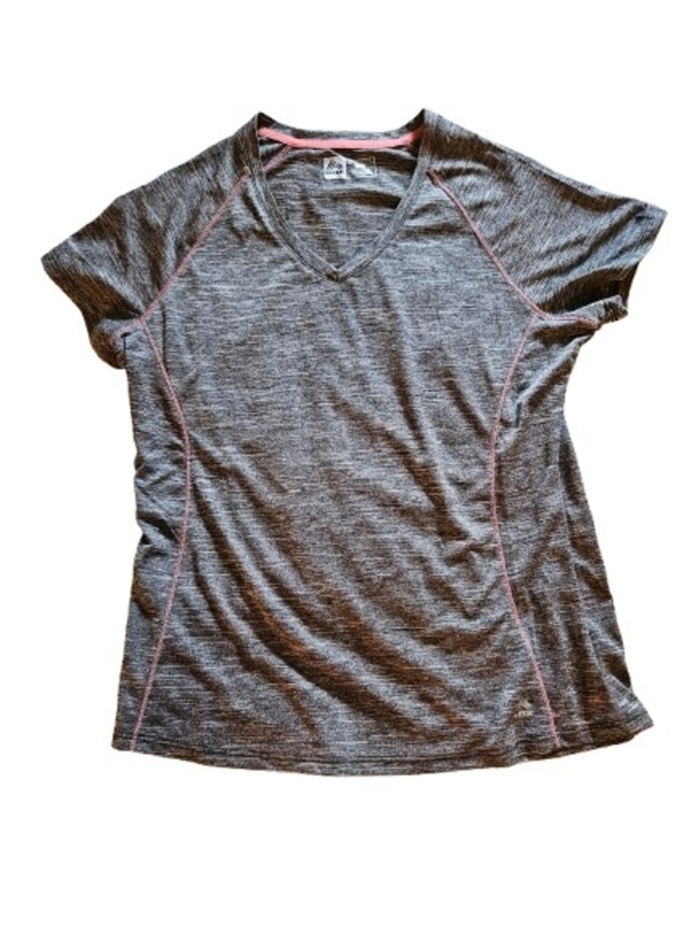 NWT RBX‎ Performance Women's L Gray Pink X-Dri Athletic Workout V-Neck Top
